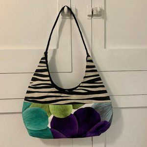 Goldyfish Handbags Floral and Zebra Print Hobo Handbag - Handmade!